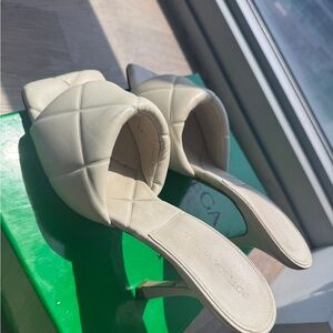 Bottega Veneta Cream Quilted Heels